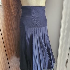 Elegant Navy Pleated Skirt